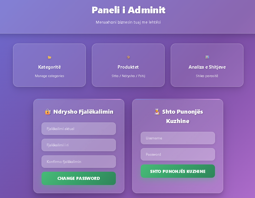 TableFlow Admin Login Panel